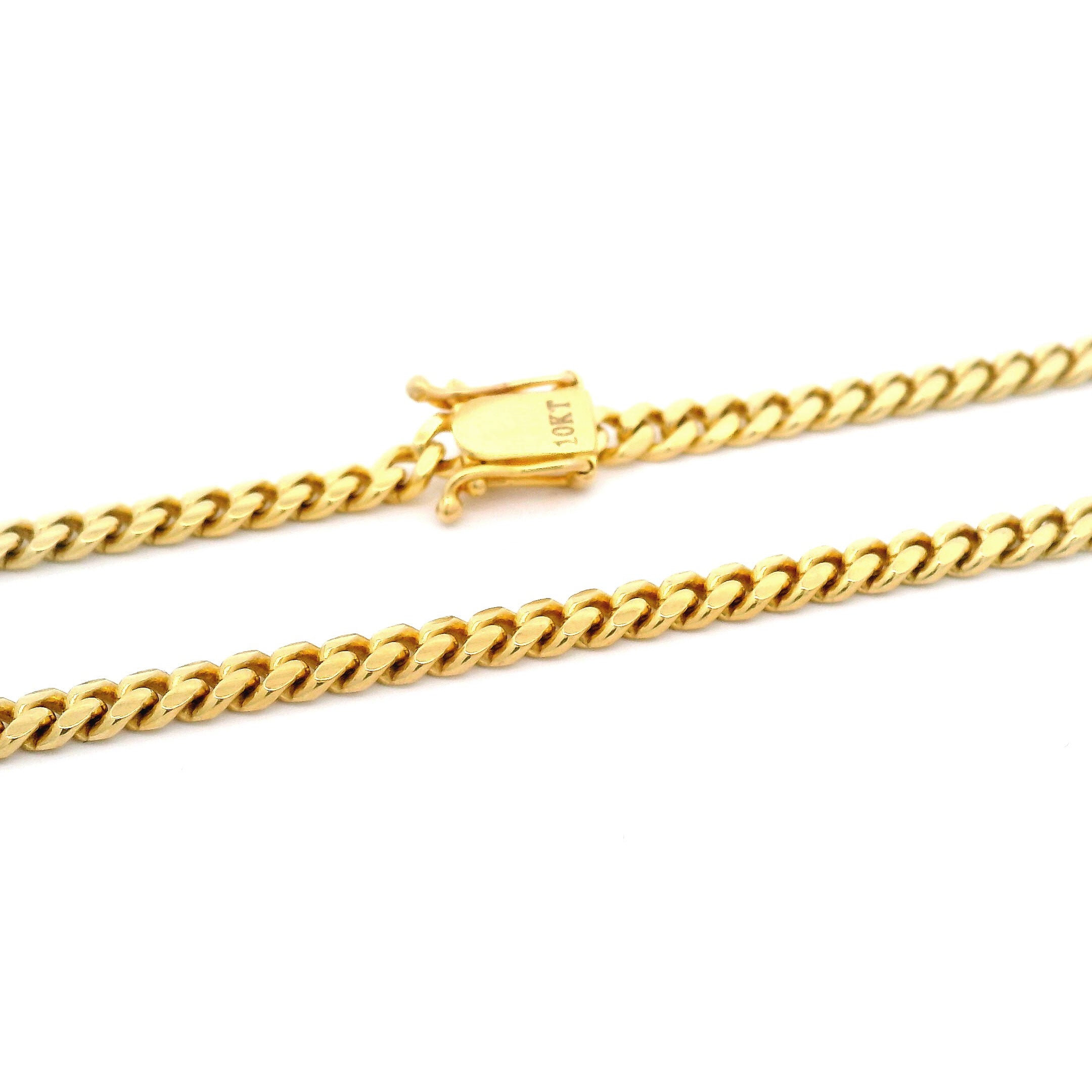 10k Solid Cuban Chain 3mm Box Lock Back